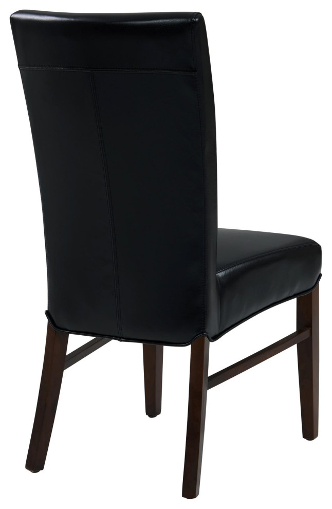 Ritika Bonded Leather Chair  Black (Set Of 2)   Transitional   Dining Chairs   by Virgil Stanis Design  Houzz