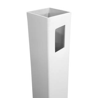 Weatherables 5 in. x 5 in. x 10 ft. White Vinyl Fence End Post LWPT-END-5X120