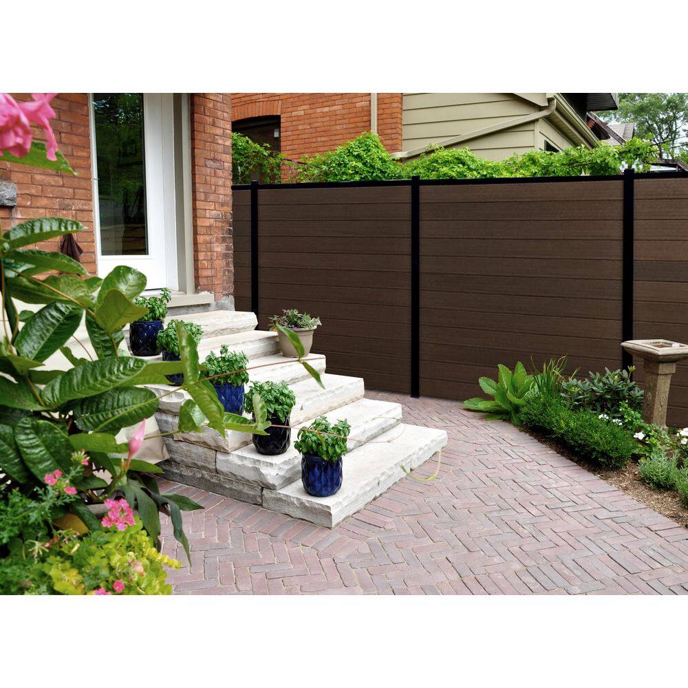 CREATIVE SURFACES Composite Fence Series 6 ft. x 6 ft. Mocha Brushed Fence Panel (12-Pack) HDPNL0001