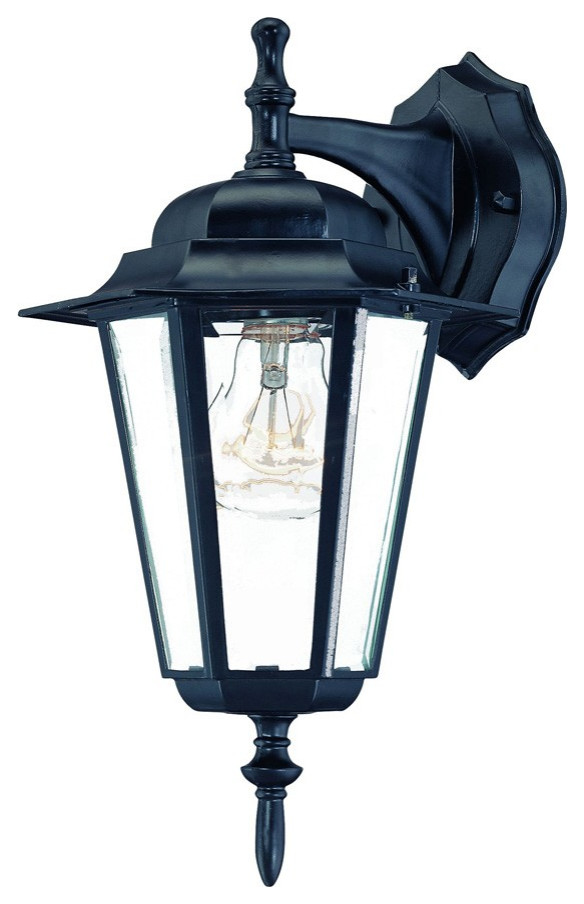 Matte Black Glass Hanging Lantern Wall Light   Traditional   Outdoor Wall Lights And Sconces   by HomeRoots  Houzz