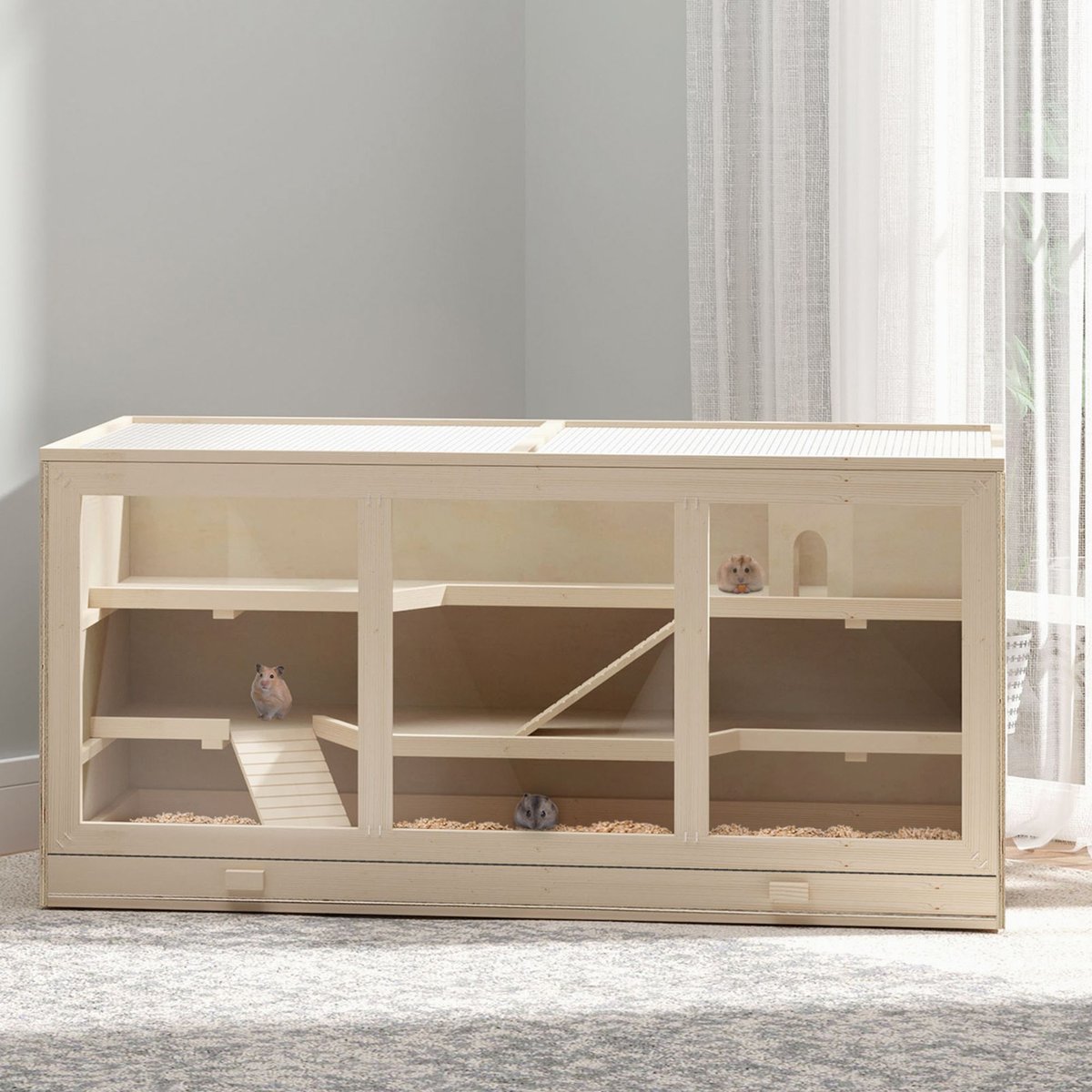 PawHut Wooden Hamster Cage Hutch