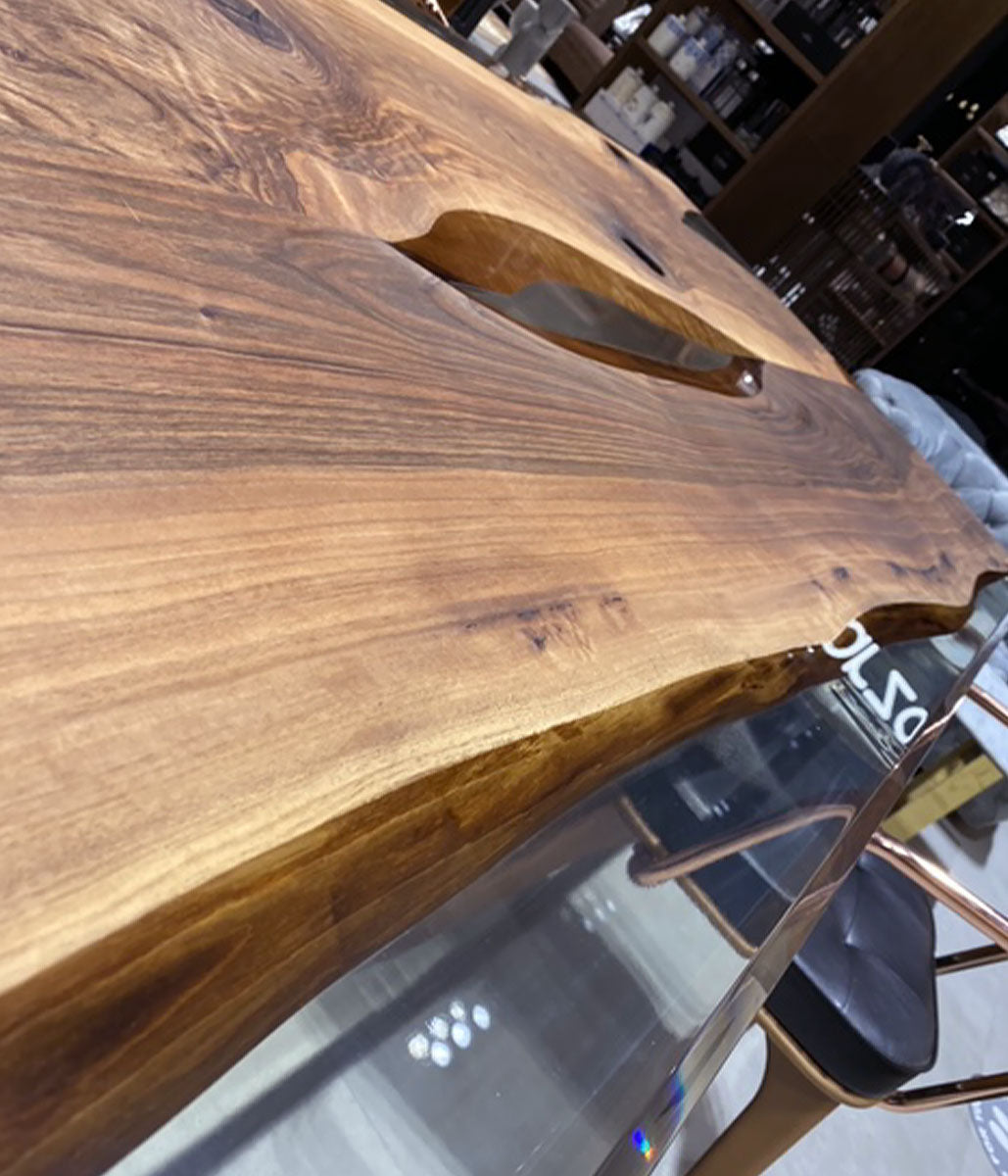 350X100 Cm Live Edge Resin Dining Table Top San350X100