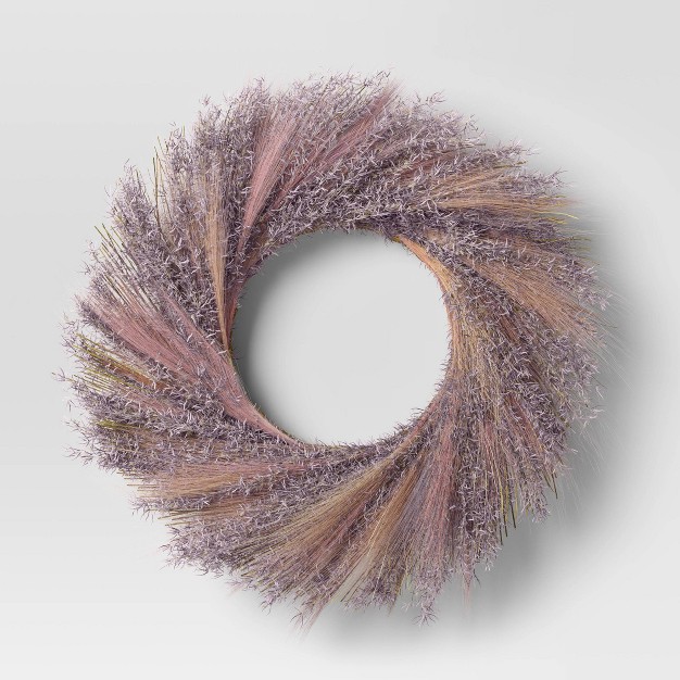 Spring Grass Preserved Wreath Lavender