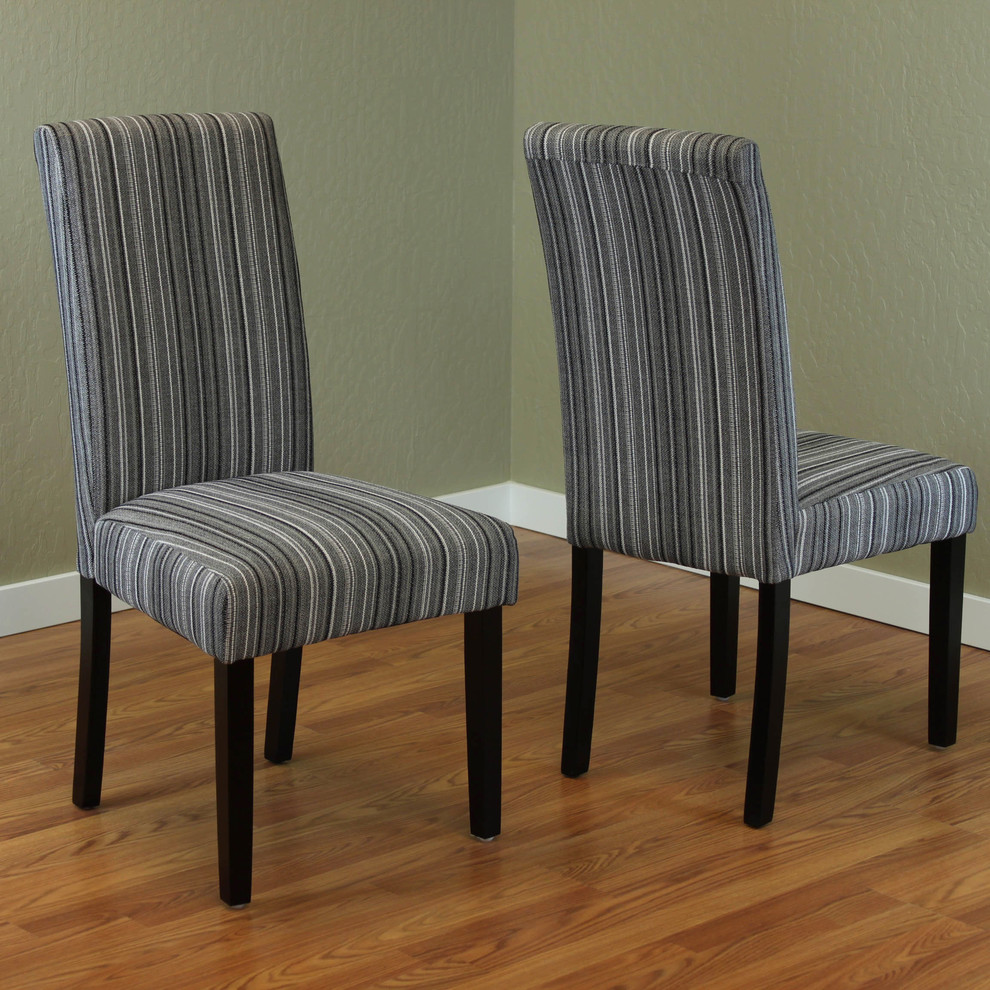 Seville Stripe Fabric Dining Chairs  Set Of 2   Dining Chairs   by Monsoon Pacific  Houzz