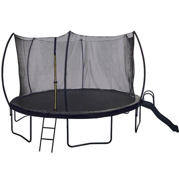 12FT Trampoline with Slide  Outdoor Pumpkin Trampo...