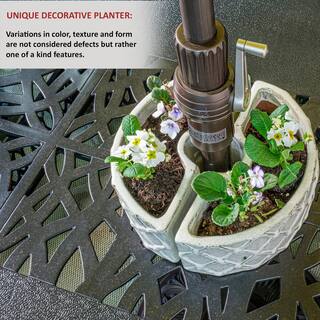 Alfresco Crema Ceramic Trellis Umbrella Planter 38-8448