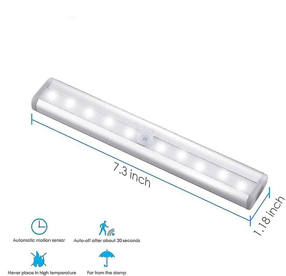 3 Pcs 10 Led Magnetic Motion Sensor Night Light