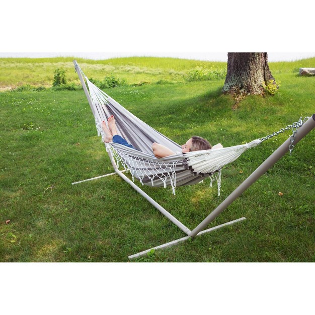 Hammock In A Bag Striped Gray Sol Living