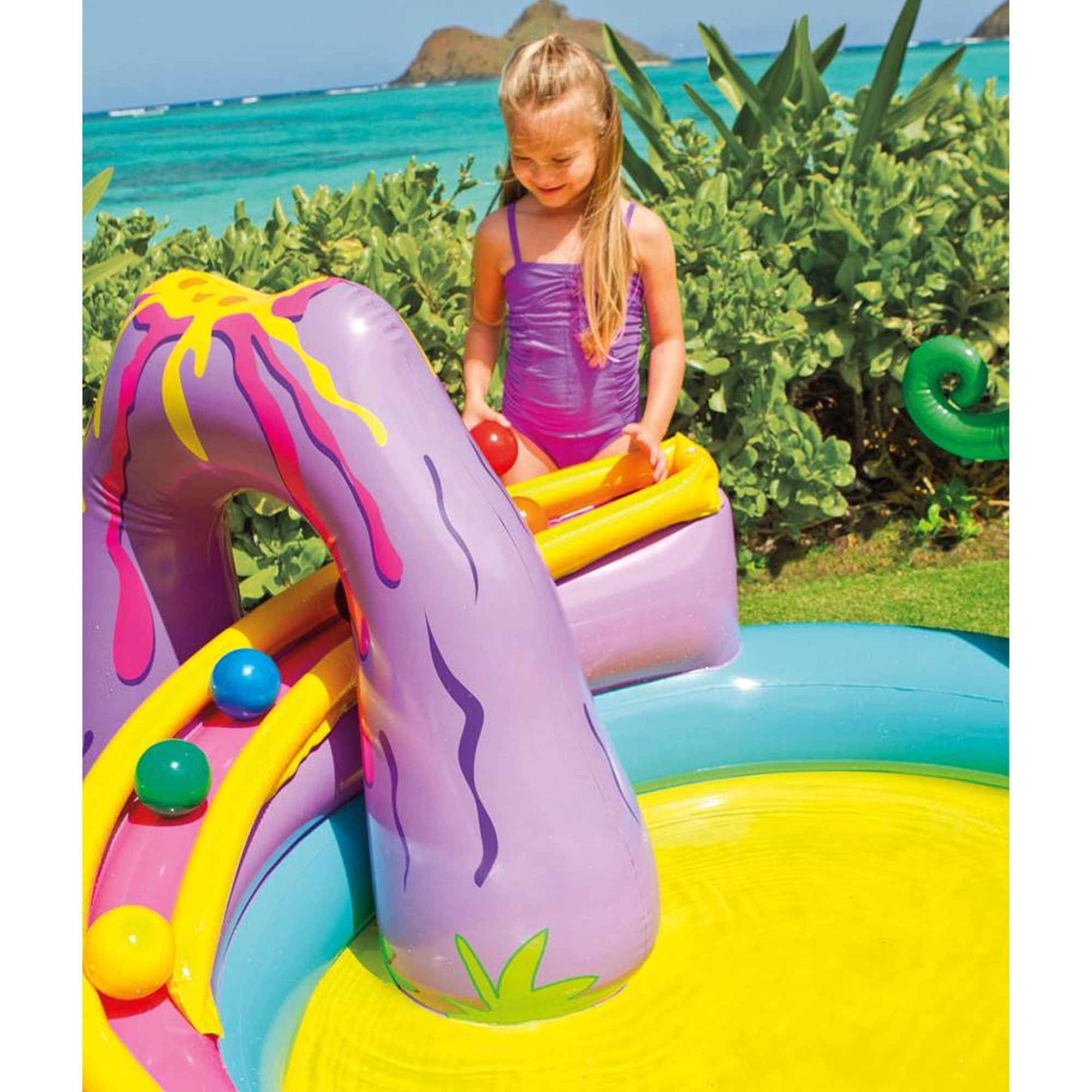 Intex Dinoland Kiddie Inflatable Pool & Inflatable Ocean Backyard Kiddie Pool