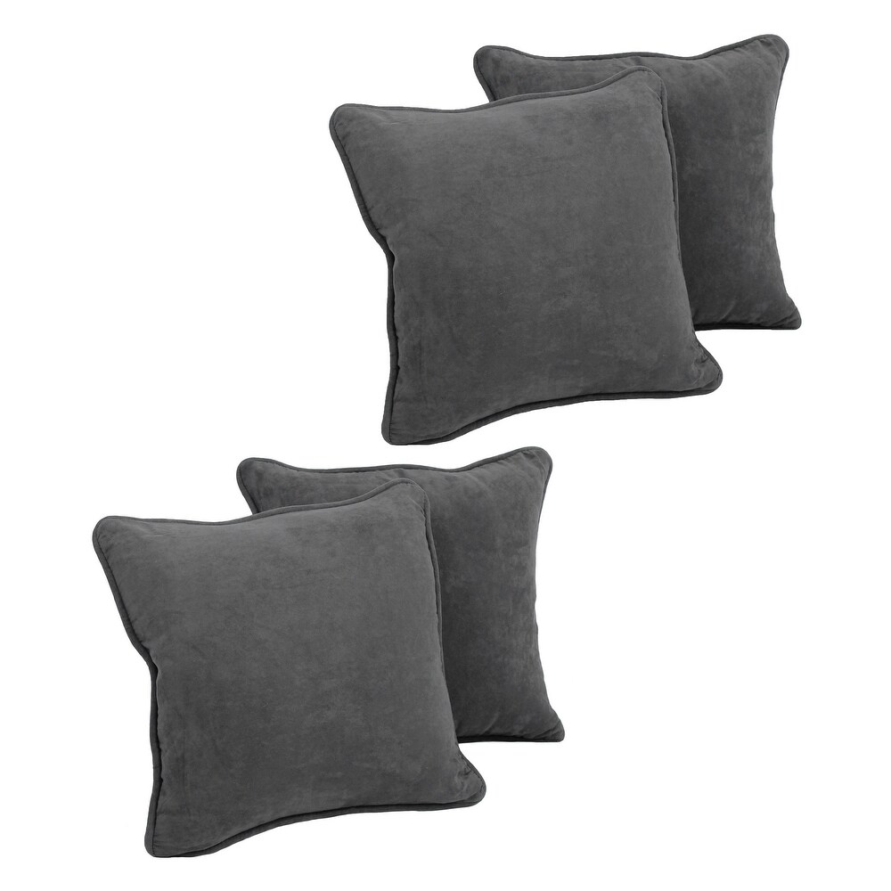 Blazing Needles 18 Inch Microsuede Throw Pillows (Set of 4)