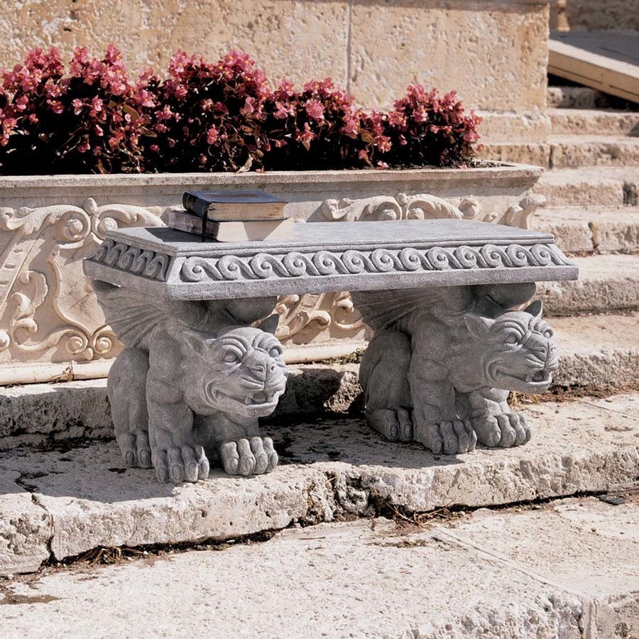 Blair Castle Gargoyle Bench   Traditional   Outdoor Benches   by XoticBrands Home Decor  Houzz