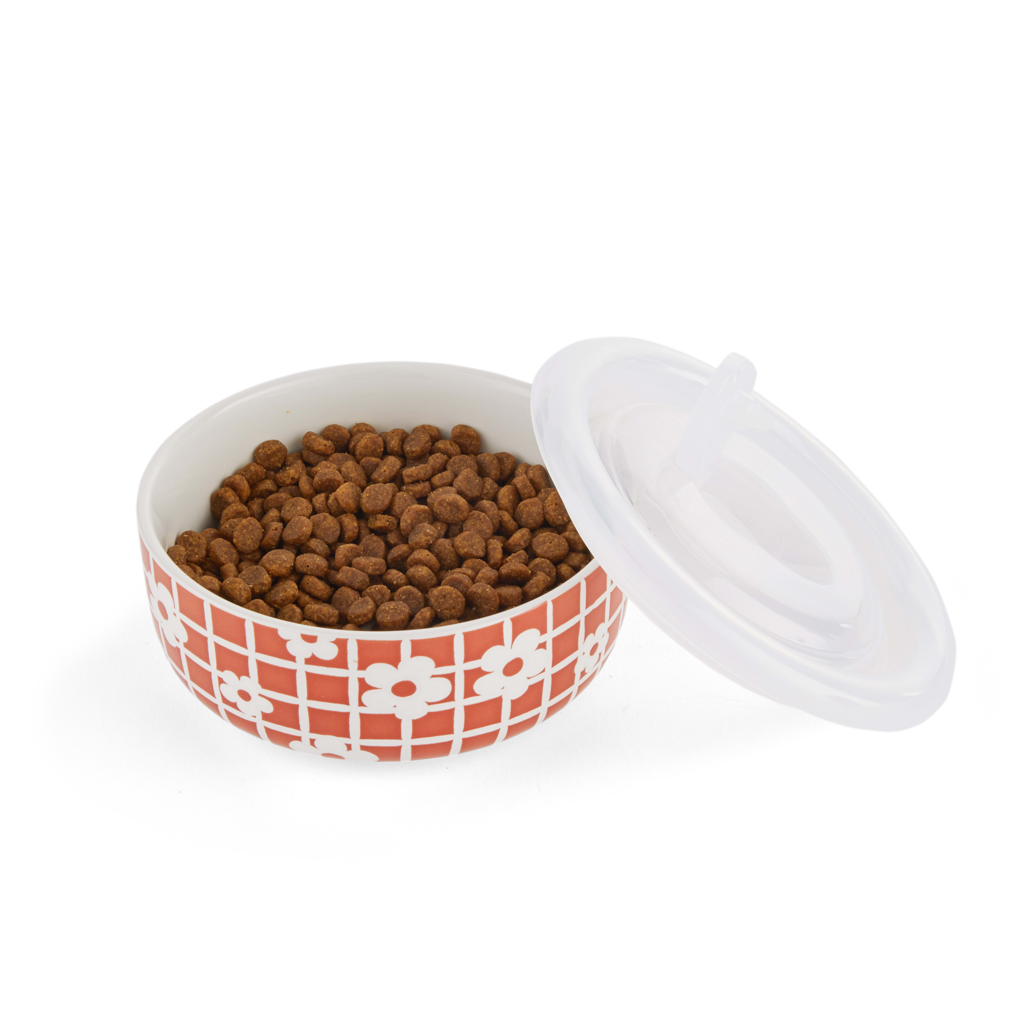 EveryYay Retro Joy Microwavable Bowl with Lid for Cats， Medium