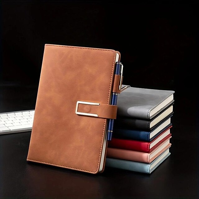 360 Pages Business Notebook Magnetic Buckle Book Retro PU Buckle Journal Diary Book Portable A5 Notepad