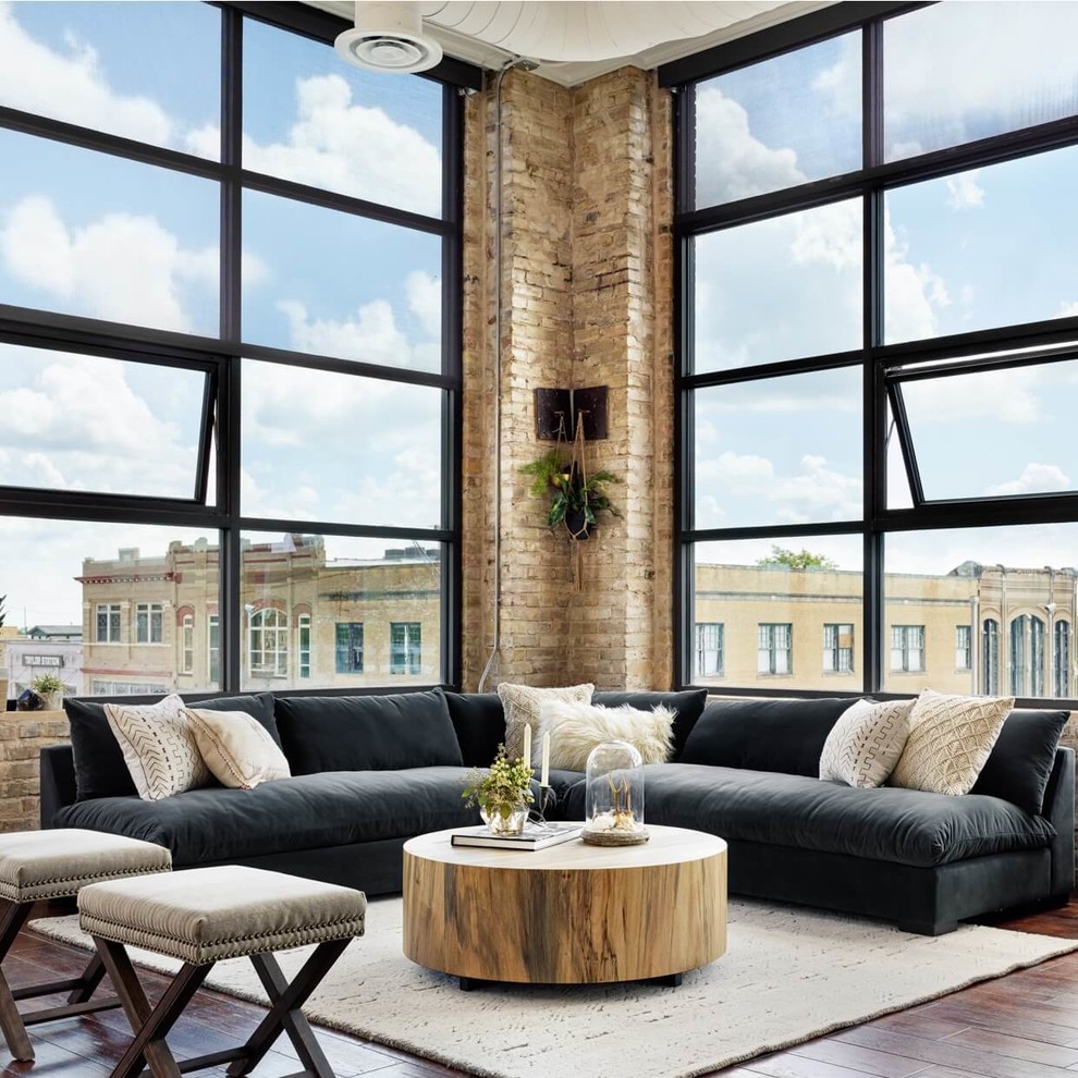 Gabby Modern Charcoal Gray Sectional Corner Chair   Transitional   Armchairs And Accent Chairs   by Zin Home  Houzz