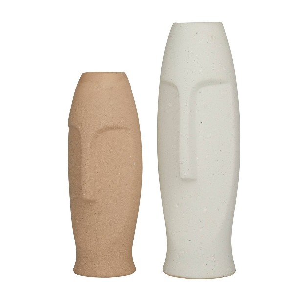 Set Of 2 Ceramic Easter Island Head Vase Olivia amp May