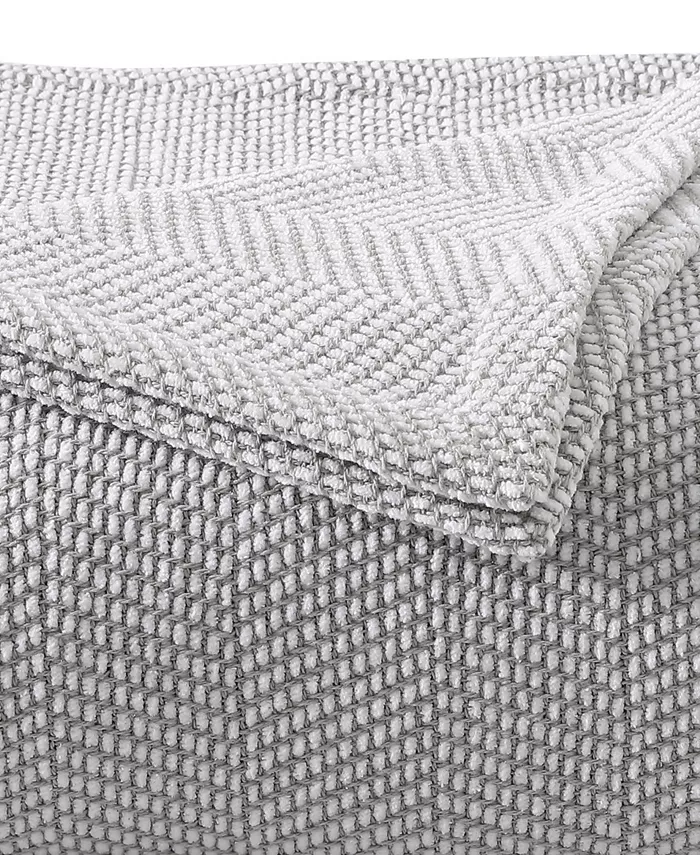 Vera Wang Chenille Pique Hypoallergenic Cotton Blanket， Twin