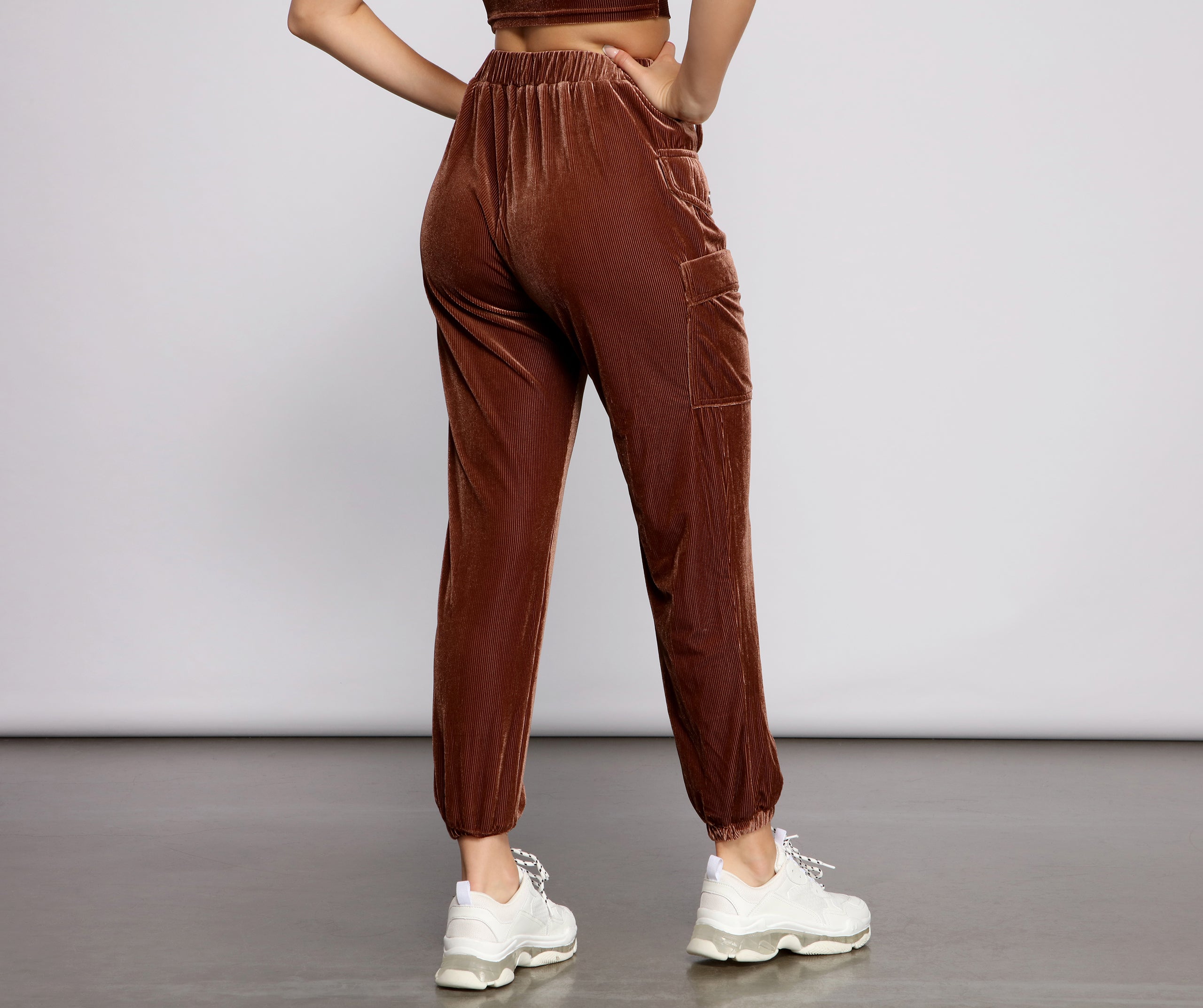 So Luxe High Rise Velvet Joggers