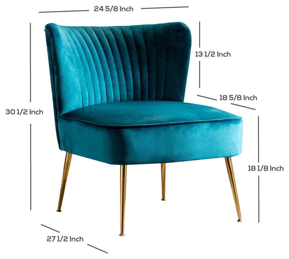 WestinTrends 25 quotTufted Velvet Accent Chair for Living Dining Room  Bedroom  Den   Midcentury   Dining Chairs   by WestinTrends  Houzz