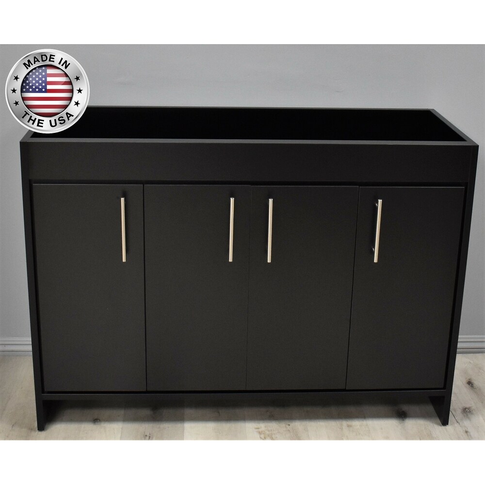 Volpa USA Villa 48 inch Black Freestanding Bathroom Cabinet