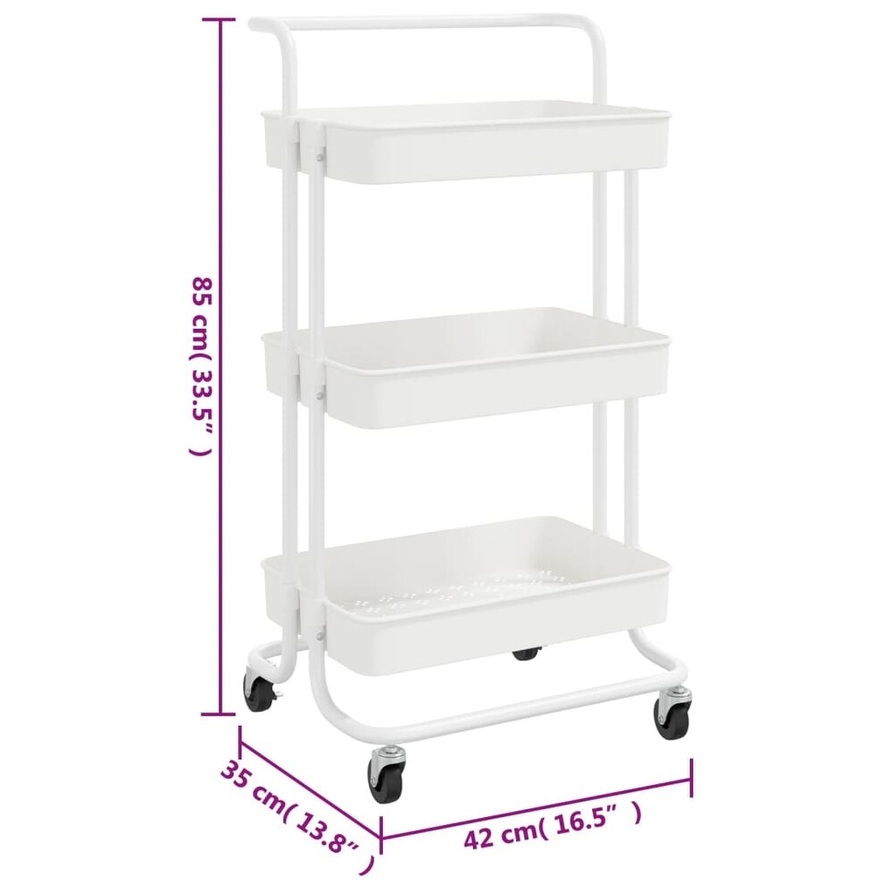 vidaXL 3 Tier Kitchen Trolley 16.5\