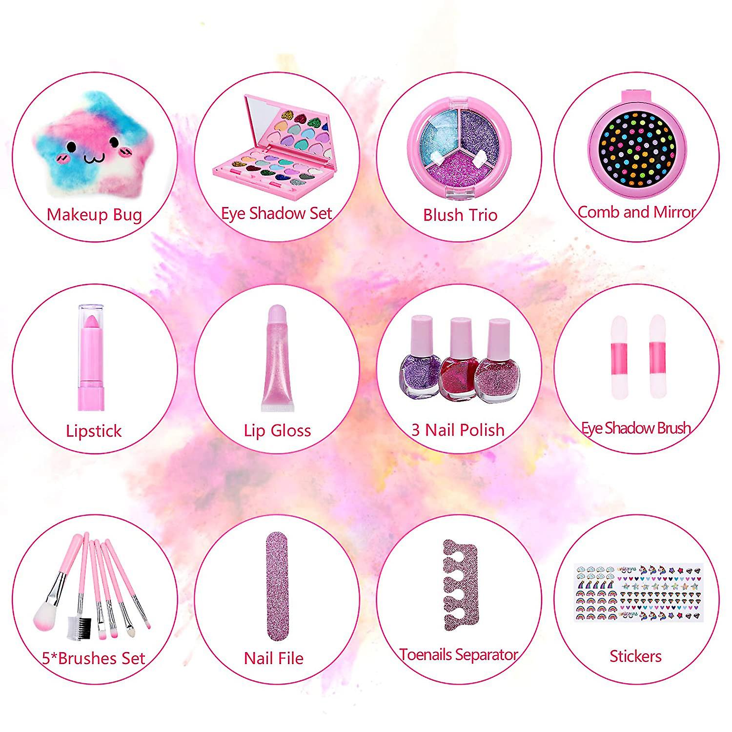 Born Pretty Childrens Colou Makeup Mystert Box Diy Raffle Gift Countdown Calendar Lipstick Nail Polish Handbag Set For Christmas Girl Toy