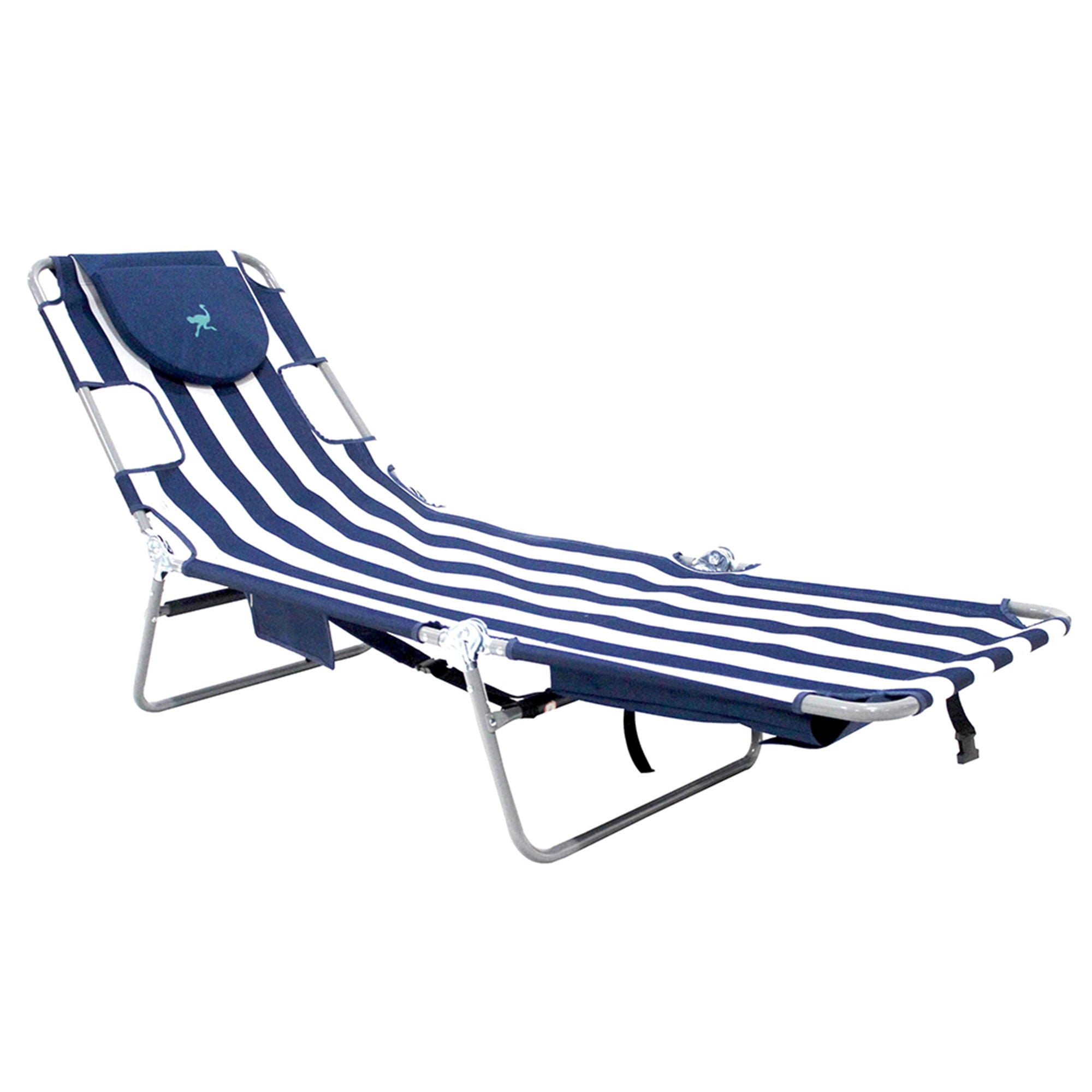 Ostrich Outdoor Folding Facedown Chaise Lounge Chair with Storage Bag