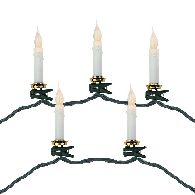 Northlight 10ct Flickering Led Clip On Candle Christmas Lights 7 x27 Green Wire