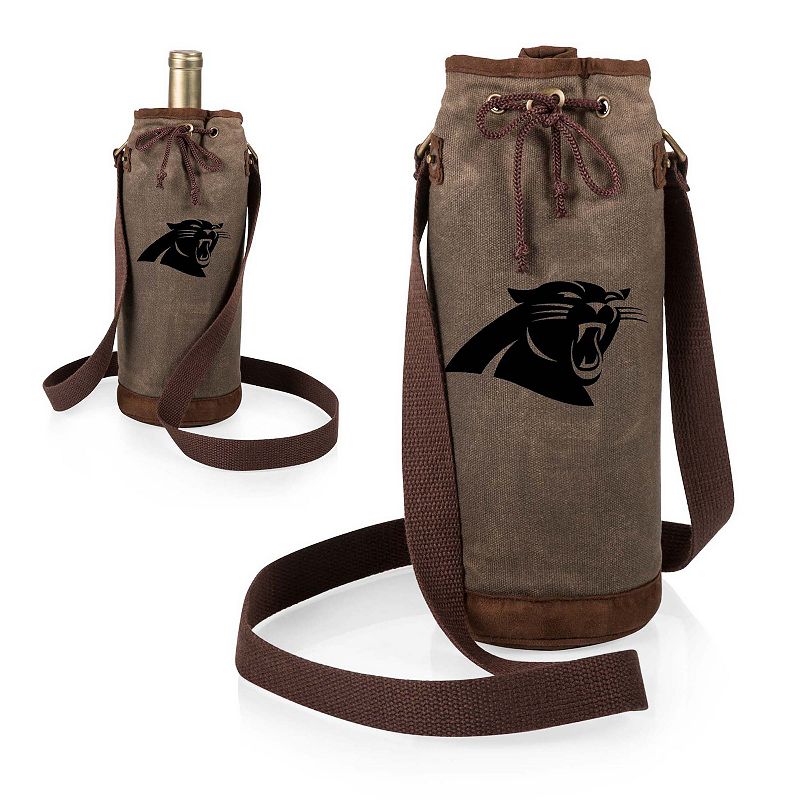 Picnic Time Carolina Panthers Waxed Canvas Wine Tote