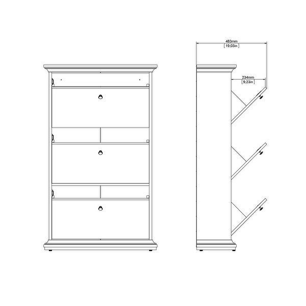 Porch and Den Virginia Contemporary 3-Drawer White Shoe Storage Cabinet - - 11860007