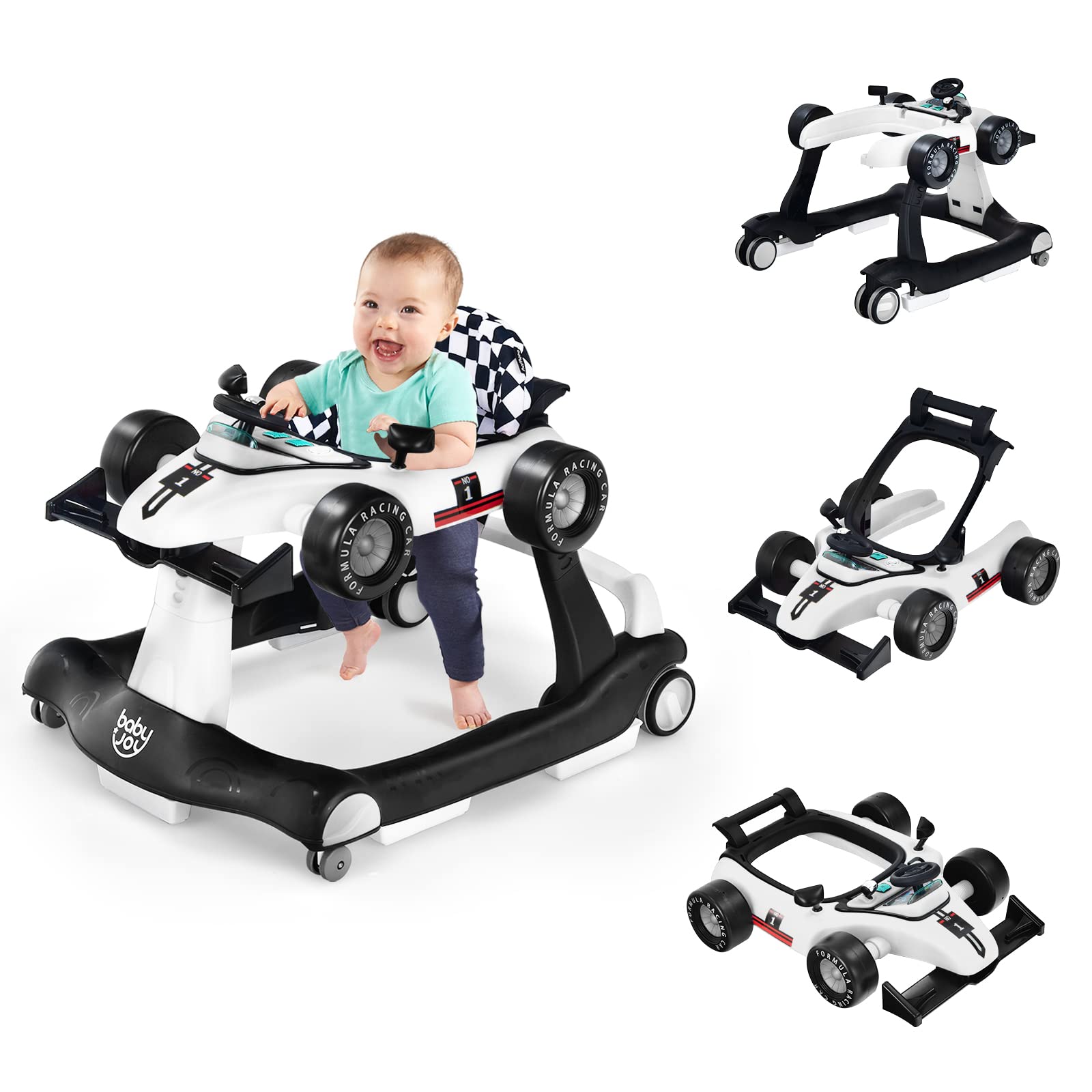 Foldable Activity Walker w/ Adjustable Height & Speed | 4-in-1 Baby Walker