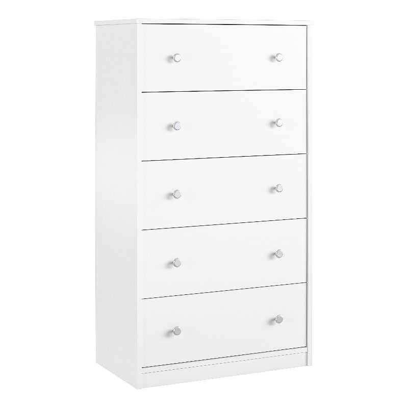 Ameriwood Home Ellwyn Tall 5 Drawer Dresser in White