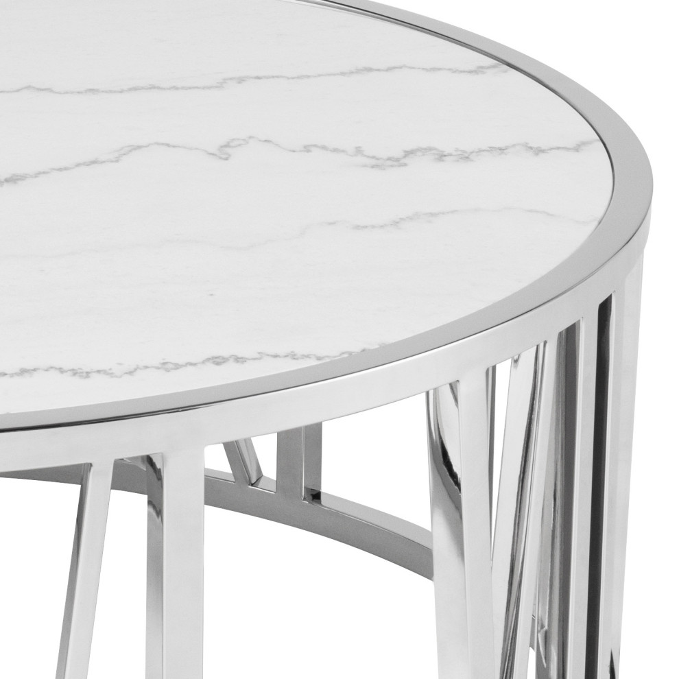 Roman Coffee Table  White   Coffee Tables   by Nuevo  Houzz