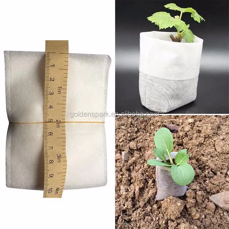 100Pcs Mini Non woven Fabric Seedling Bags Breathable Plant Bags Garden Supply