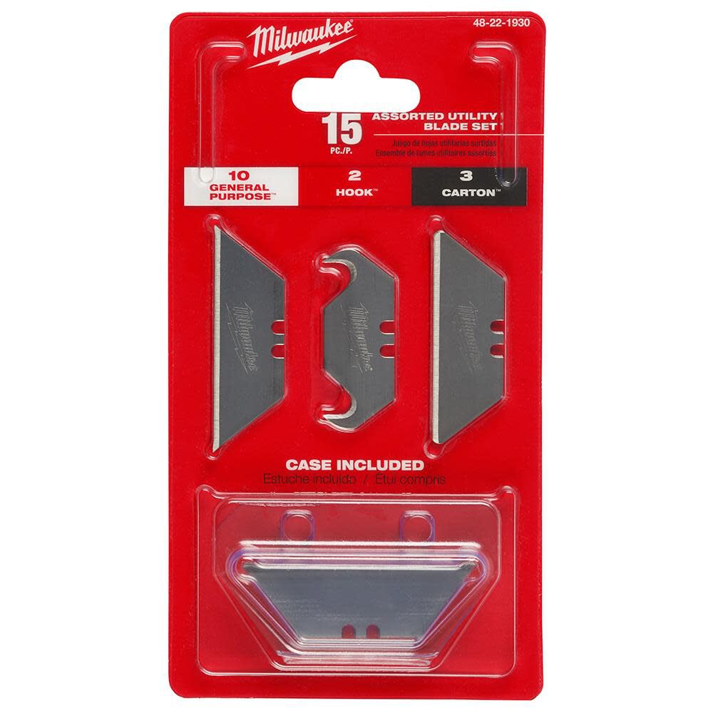 Milwaukee 15 Pc Assorted Utility Blade Set 48-22-1930 from Milwaukee