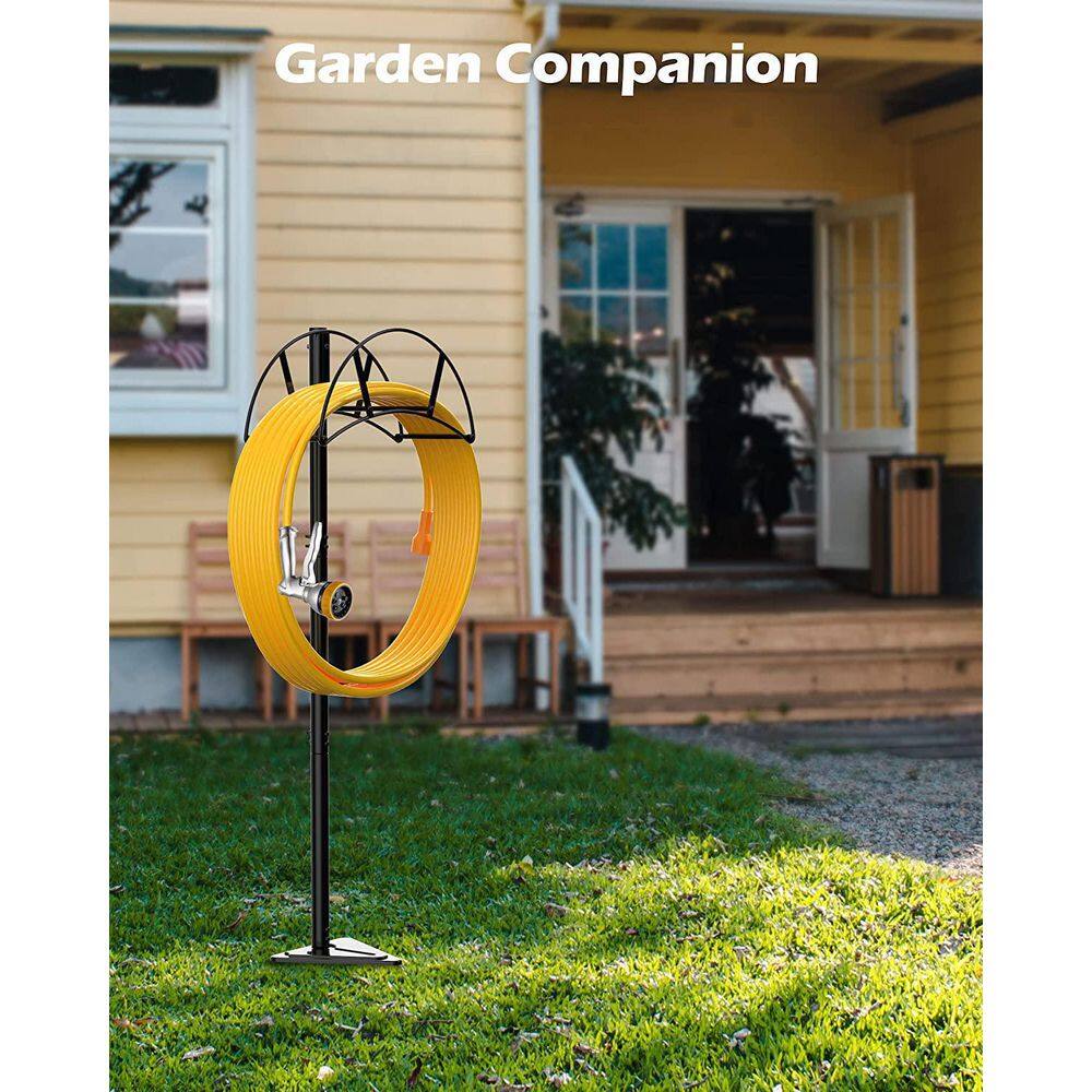 EVEAGE Metal Garden Hose Holder Stake Freestanding In Ground Hose Rack Organizer for Outside Yard RGZJZHWX