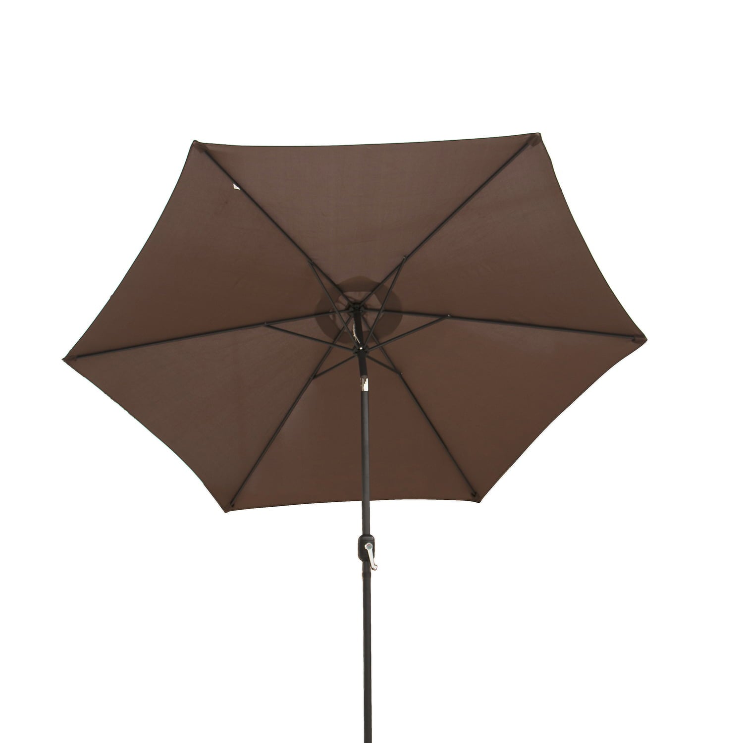 Canopy Table Patio 10FT 6 Ribs Outdoor Garden Sun Proof Umbrella w/ Crank Tilt Brown