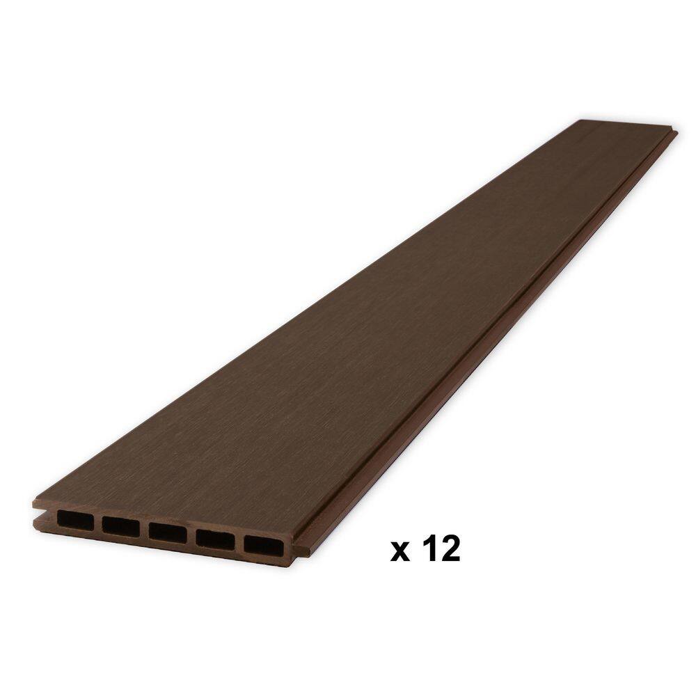 CREATIVE SURFACES Composite Fence Series 6 ft. x 6 ft. Mocha Brushed Fence Panel (12-Pack) HDPNL0001