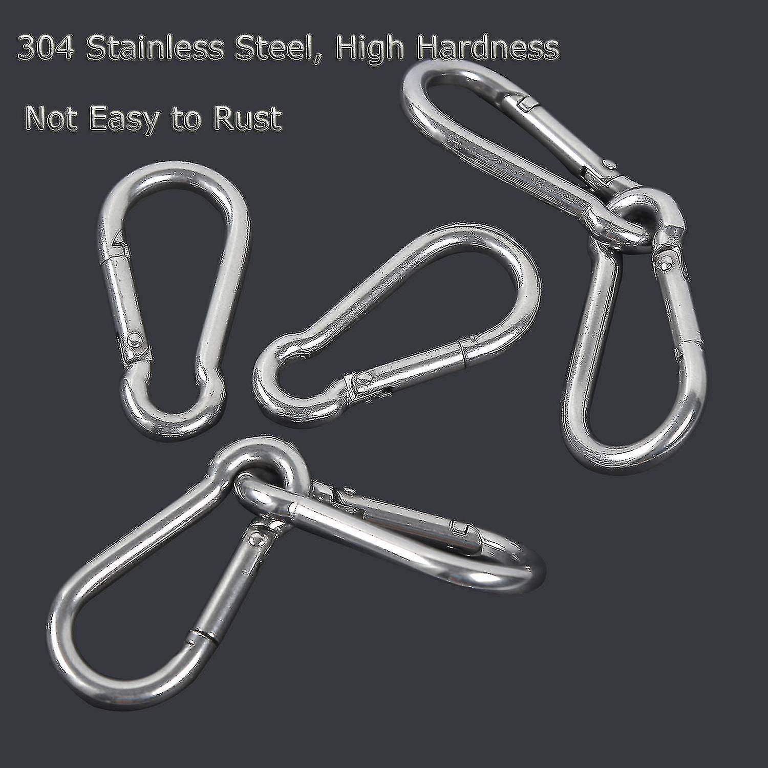 M5 Carabiner 304 Stainless Steel Spring Loaded Firefighter Carabiner