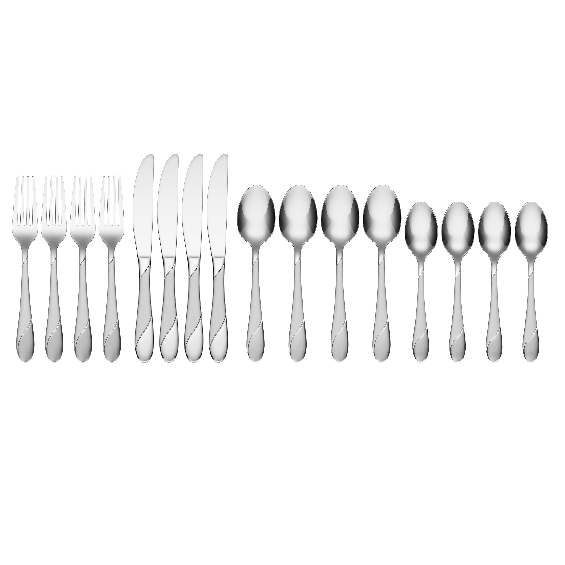 Swirl Sand 16-Piece Flatware Set with Caddy