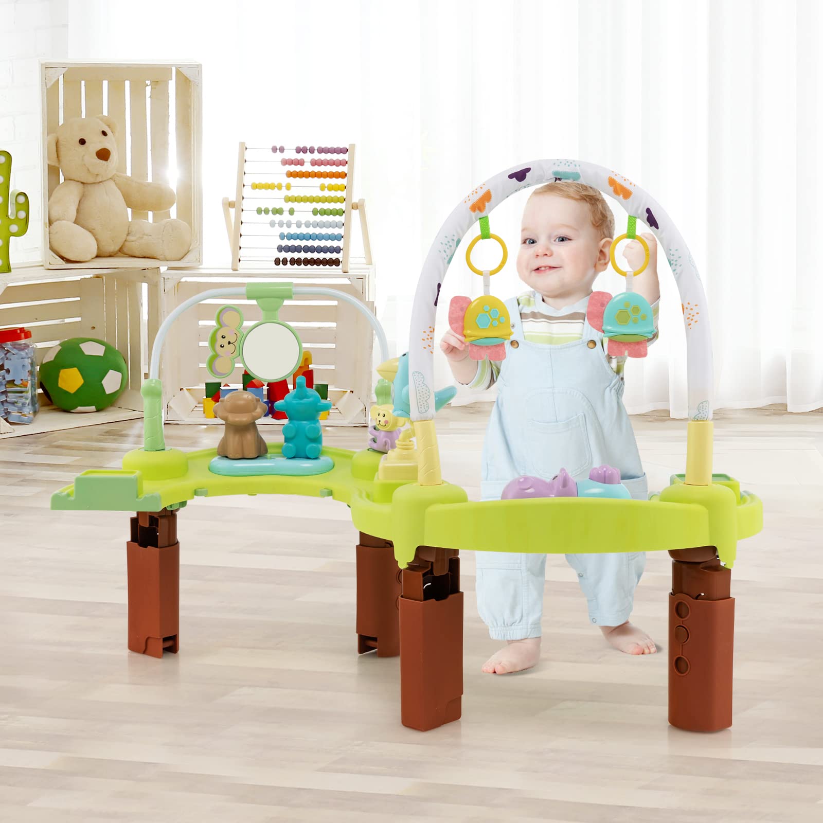 Costzon Baby Activity Center, 3 in 1 Saucer Bouncer & Infant Play Mat & Activity Table