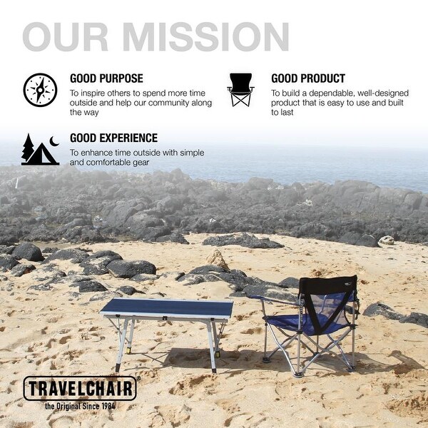 TravelChair Grand Canyon Table，Foldable，Adjustable Camping Table for Outdoor Adventures (3 varying heights)