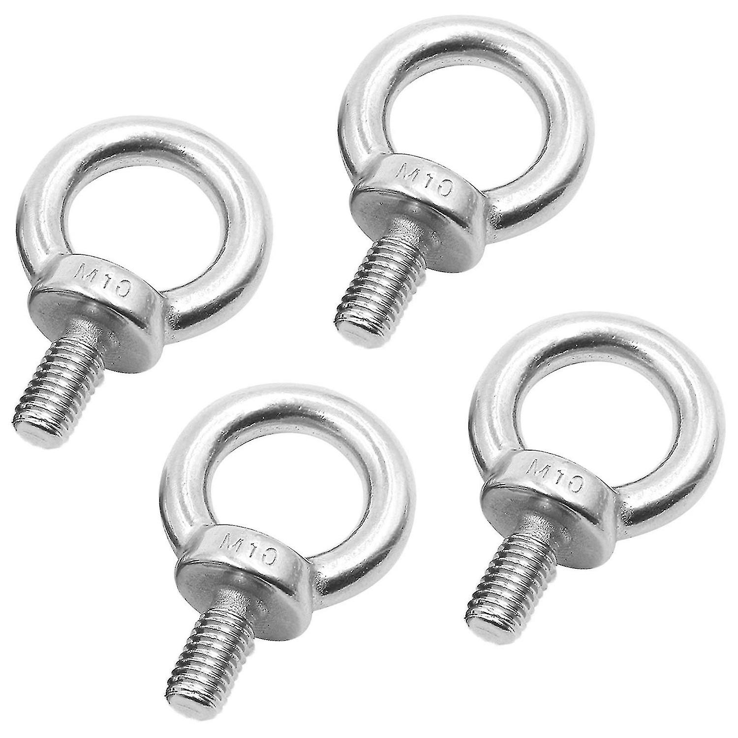 Eye Bolts M10 X 2pcs Lifting Ring Eye Bolts Male Thread Screws Bolt Stainless Steel Eye Bolts Rod Ri