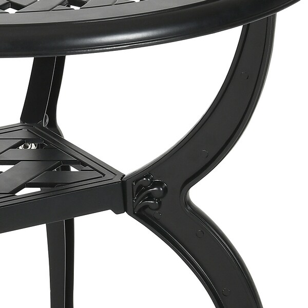 Moasis Outdoor Cast Aluminum Round Side Table Patio Bistro Coffee Table