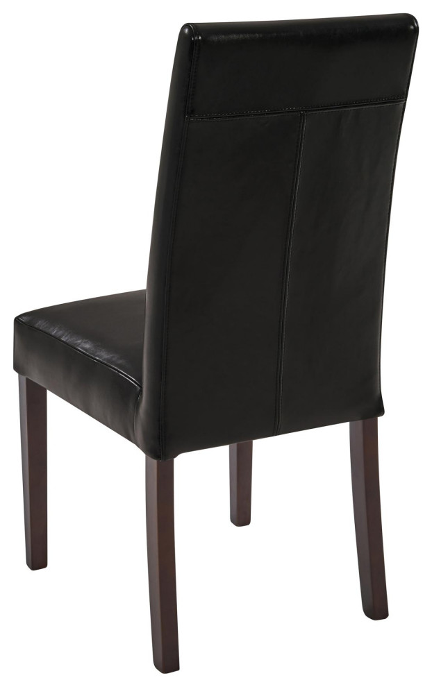 Agie Leather Chair  Black (Set Of 2)   Transitional   Dining Chairs   by Virgil Stanis Design  Houzz