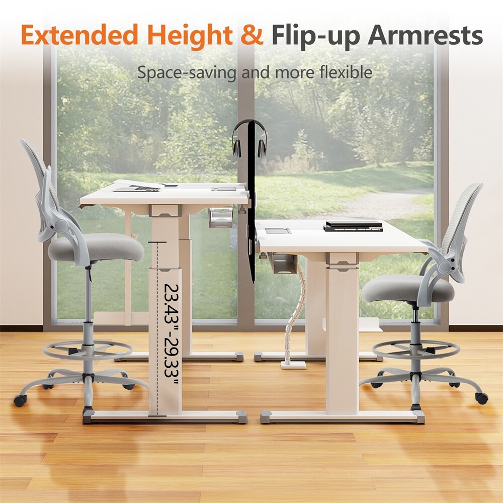 Ergonomic High Office Chair with Flip up Armrests and Cushion   N/A