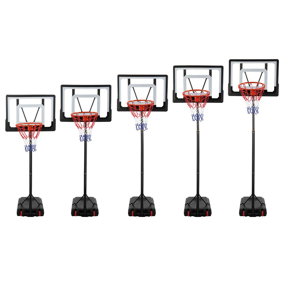 Ktaxon 5.2-6.9 ft Height Adjustable Basketball Hoop Stand， Portable Basketball Goal System， with Wheels and PVC Backboard， for Kids Teen Indoor/Outdoor Playing， Boys Girls Exercise Game Toys