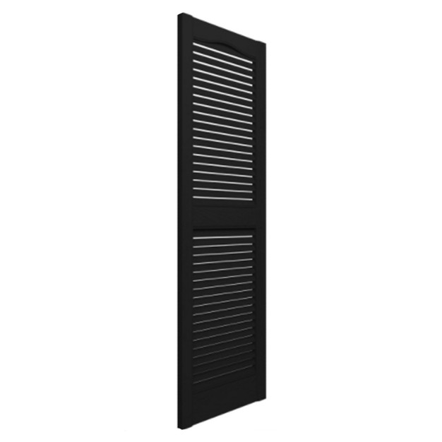 Plastic Development Group Lsblck1443 14 X 43 Inch Decorative Exterior Vinyl Plastic Louvered Window Shutters W Installation Kit amp Instructions Black