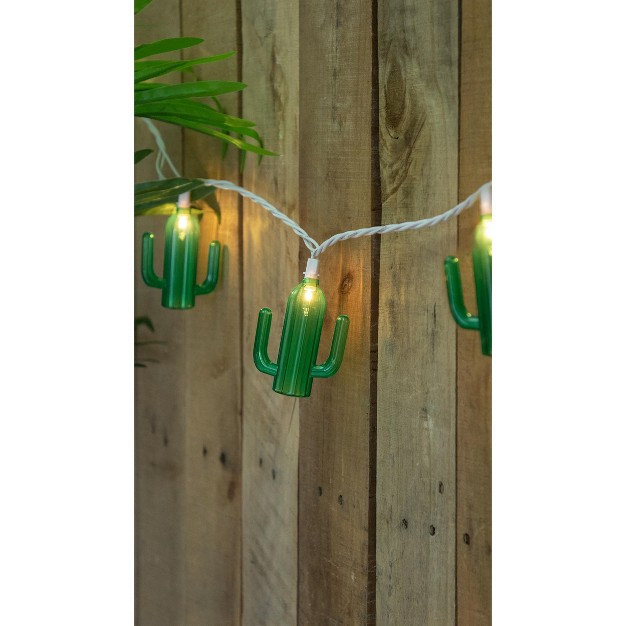 Northlight 10 count Green Cactus Patio Light Set 6ft White Wire