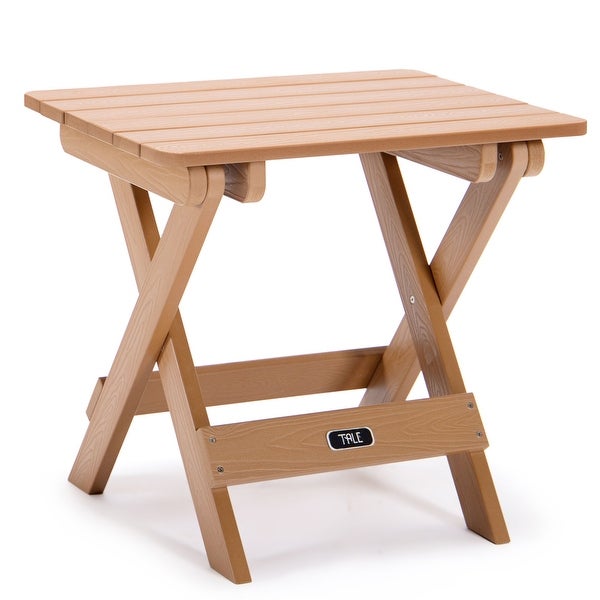 Portable Folding Side Table Square Fade-Resistant Wood Table