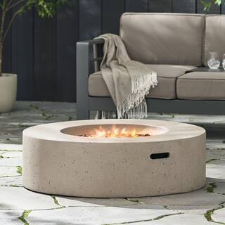 Noble House Mayfair Light Gray Circular Stone Fire Pit (No Tank Holder) 10059